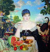 Boris Kustodiev The Merchants Wife painting